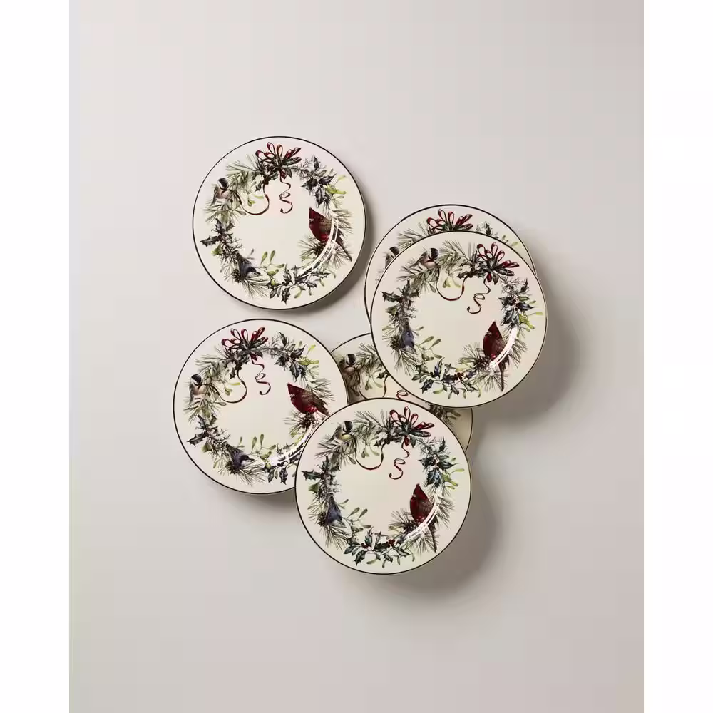 Lenox Winter Greetings 6-Piece Seasonal Ivory Bone China Dinnerware Set (Service for 6)
