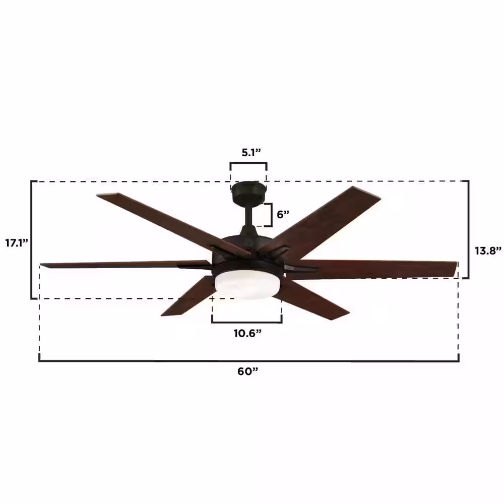 Westinghouse Cayuga 60 in. LED Black-Bronze Smart Ceiling Fan with Light Kit and Remote Control
