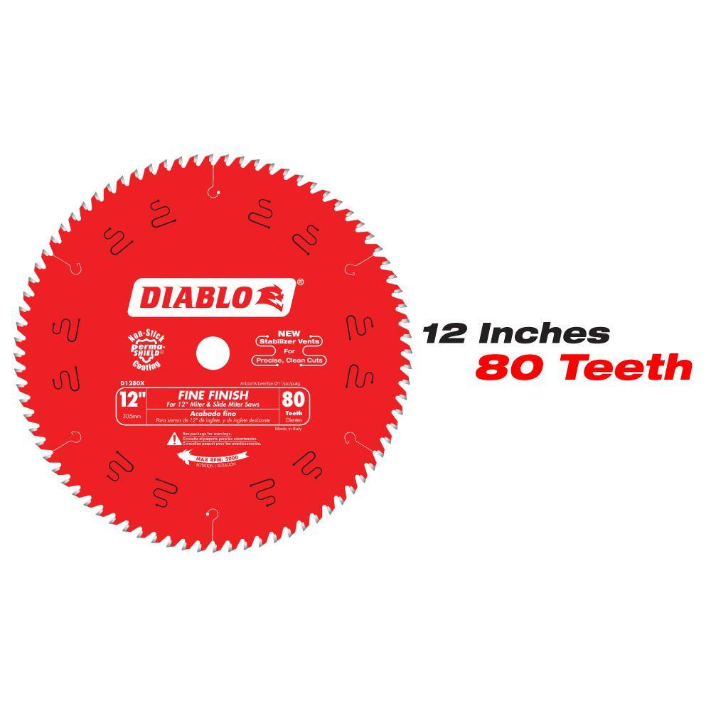 DIABLO 12 in. Circular Saw Blades for Wood 44-Tooth General Purpose, 60-Tooth Combination and 80-Tooth Fine (3-Blades)