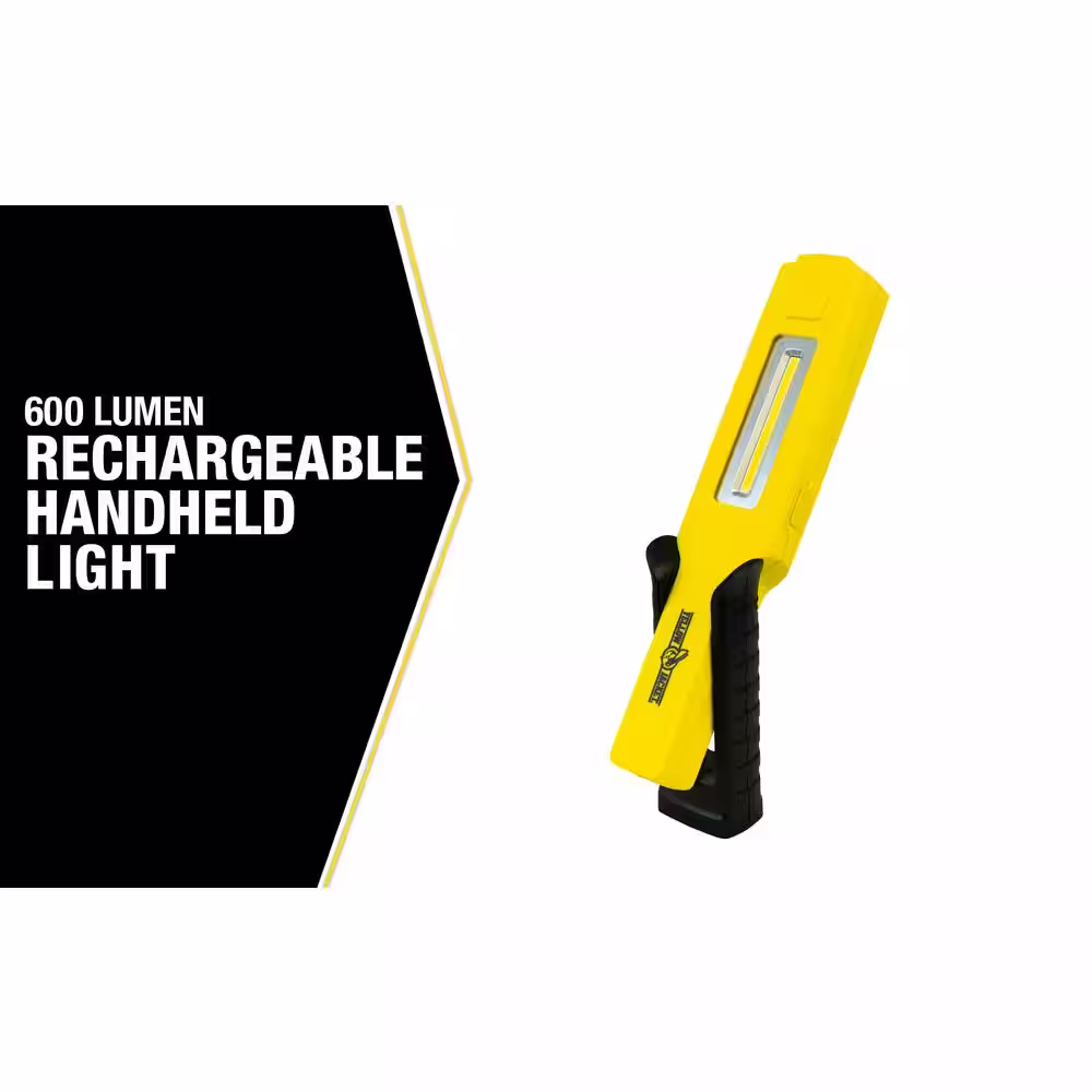Yellow Jacket 600 Lumens Rechargeable Handheld Light, Yellow