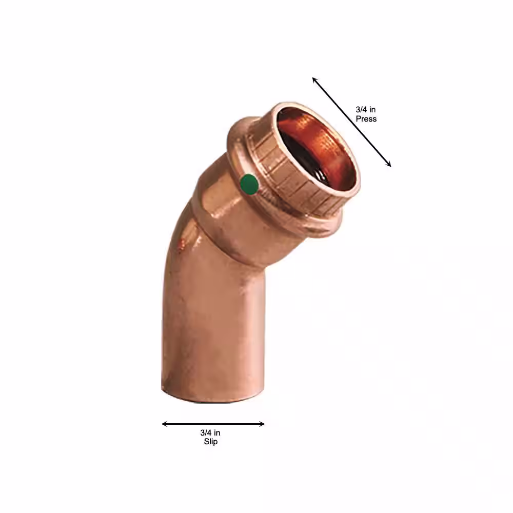Viega ProPress 3/4 in. Press x 3/4 in. FTG Copper 45-Degree Street Elbow (10-Pack)