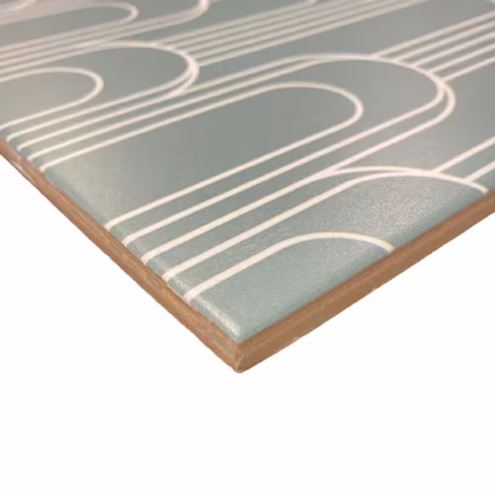 Roca Epoque Oval Green and White 8 in. x 8 in. Matte Ceramic Floor and Wall Tile (12.7 sq. ft. / Case)