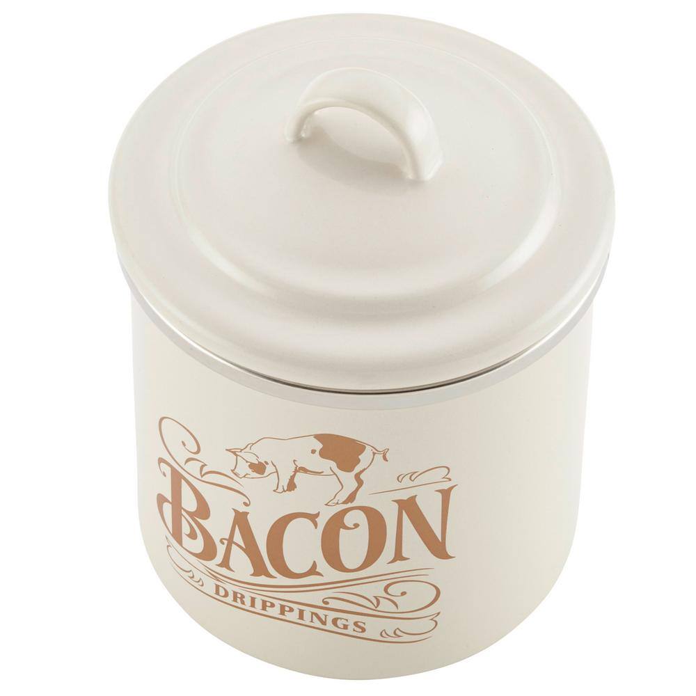 Ayesha Curry Enamel on Steel 4 in. x 4 in. French Vanilla Bacon Grease Can