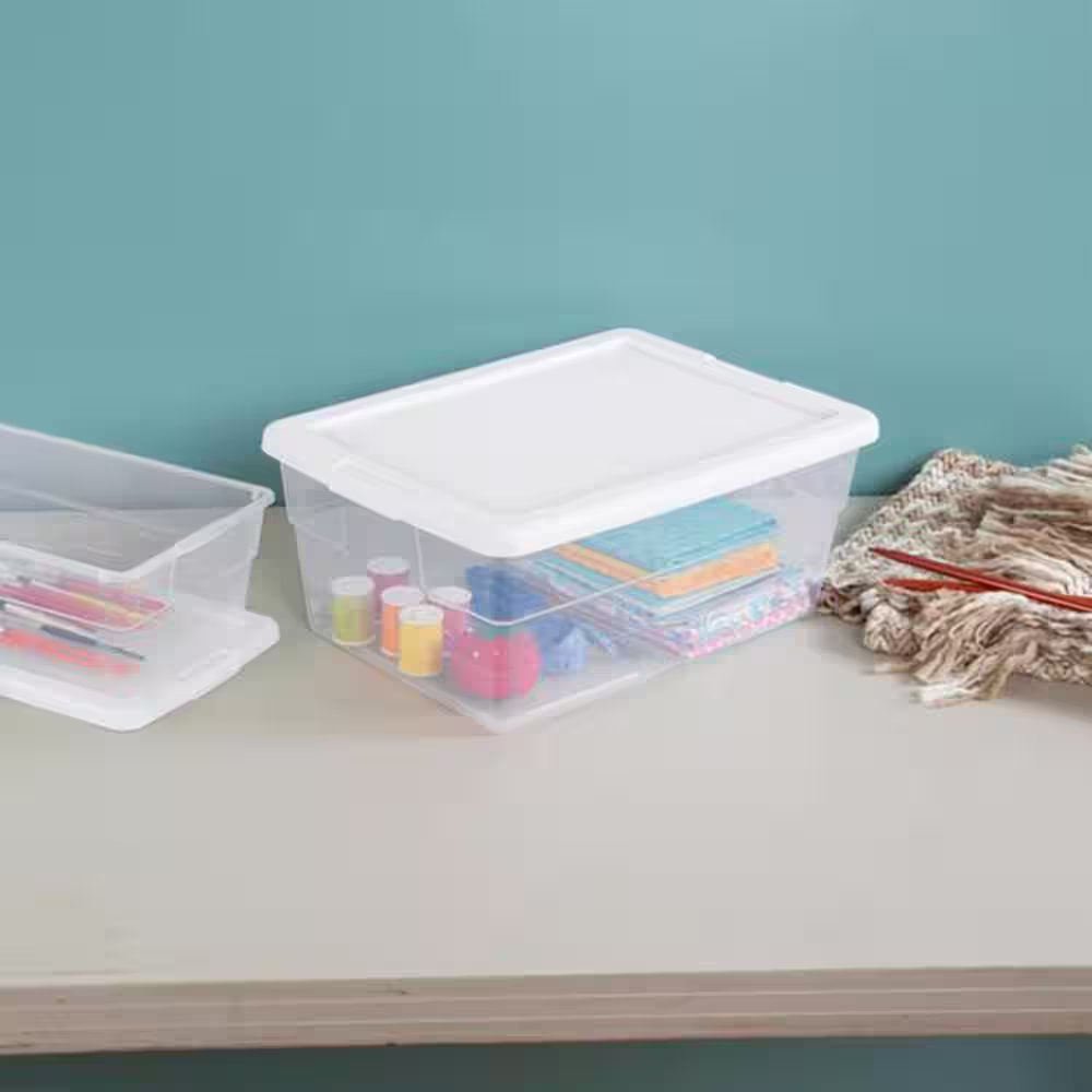 Sterilite 16 Qt. Plastic Storage Box Containers in Clear (12-Pack)