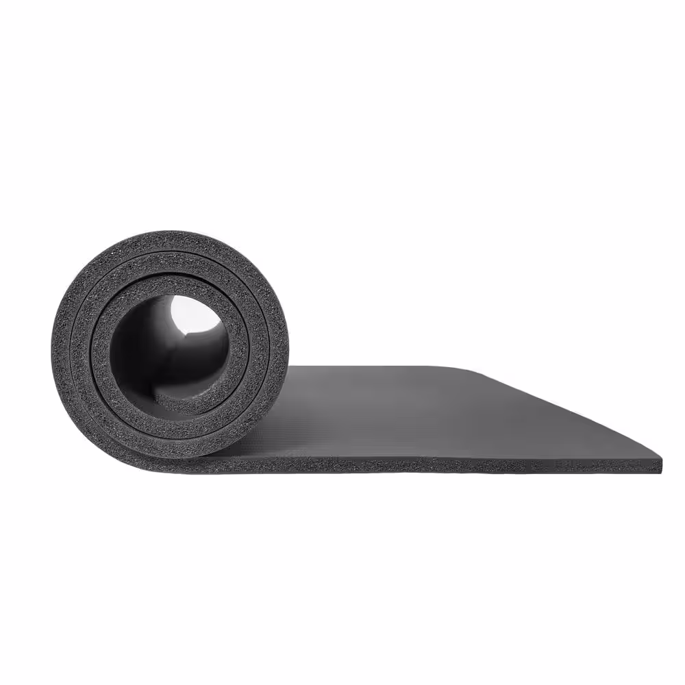 None Grey High Density Yoga Mat 24 in. W x 72 in.x 0.4 in. Pilates Exercise Mat Non Slip (12 sq. ft.)