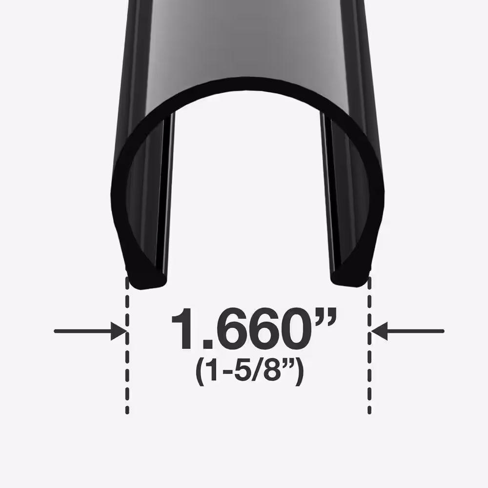 Formufit 1-1/4 in. x 40 in. Black Pipe Clamp Schedule 40 Rigid PVC Material Clip (2-Pack)
