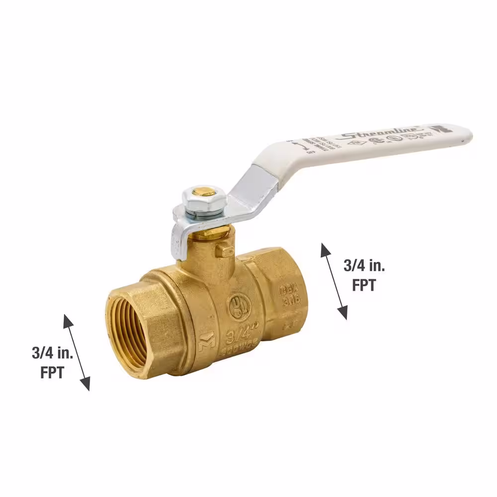 Streamline 3/4 in. Brass FPT Full Port Packing Gland Ball Valve