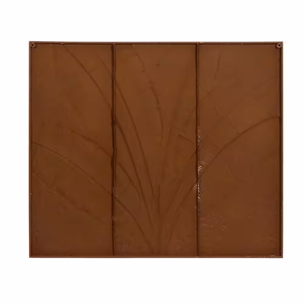 None Metal Blue Handmade Palm Leaf Wall Decor with White Backing