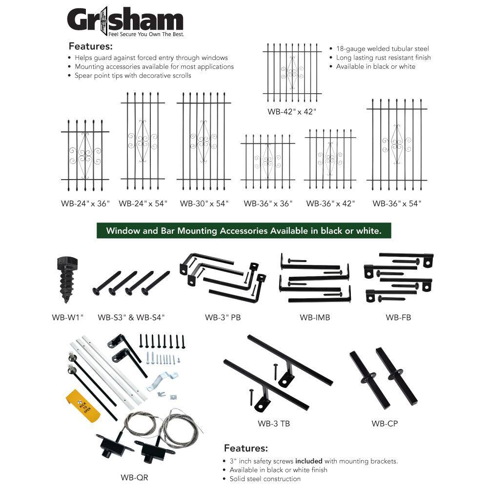 Grisham Black Window Bar T-Bracket Connectors (2-Pack)