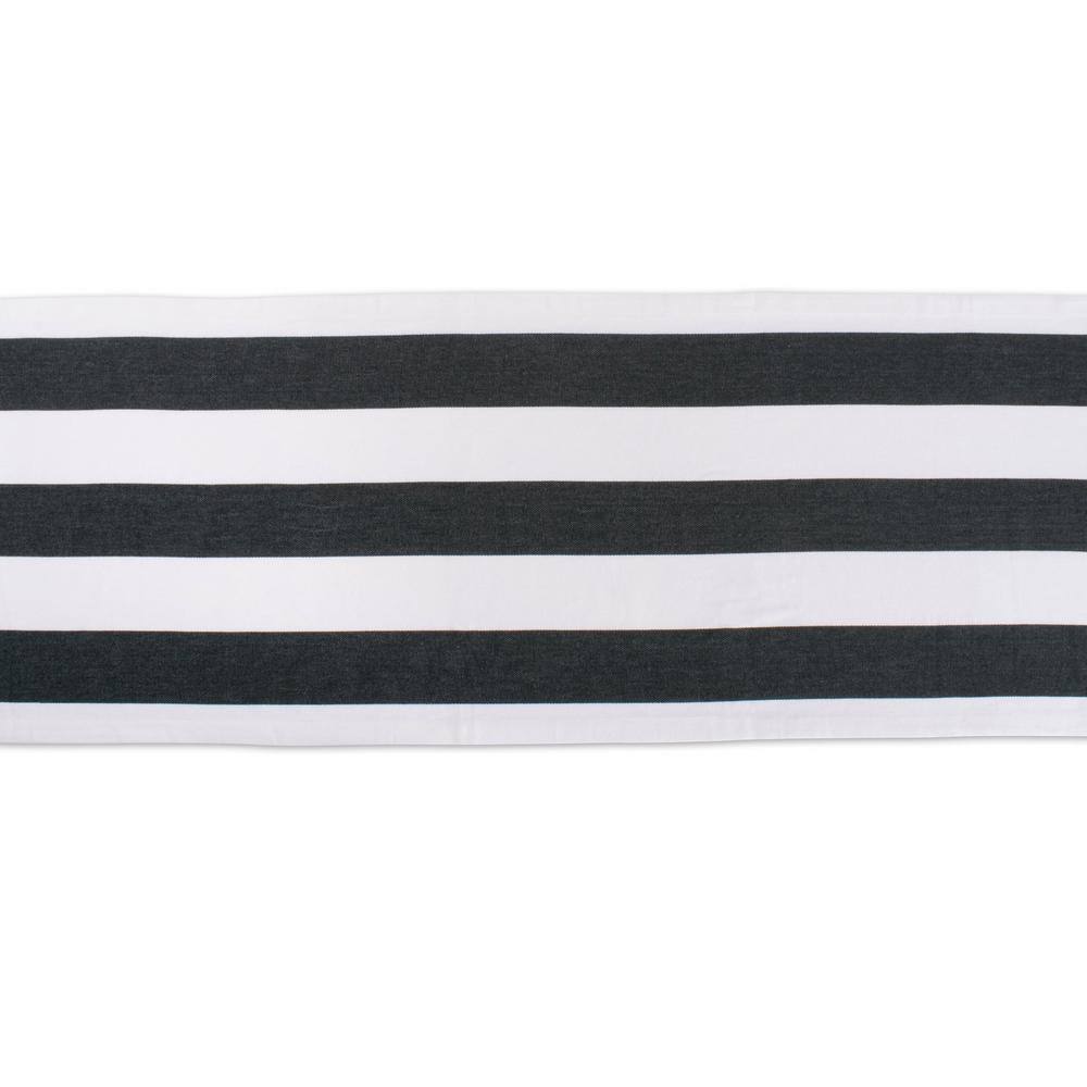 DII Black Dobby Stripe Cotton Table Runner
