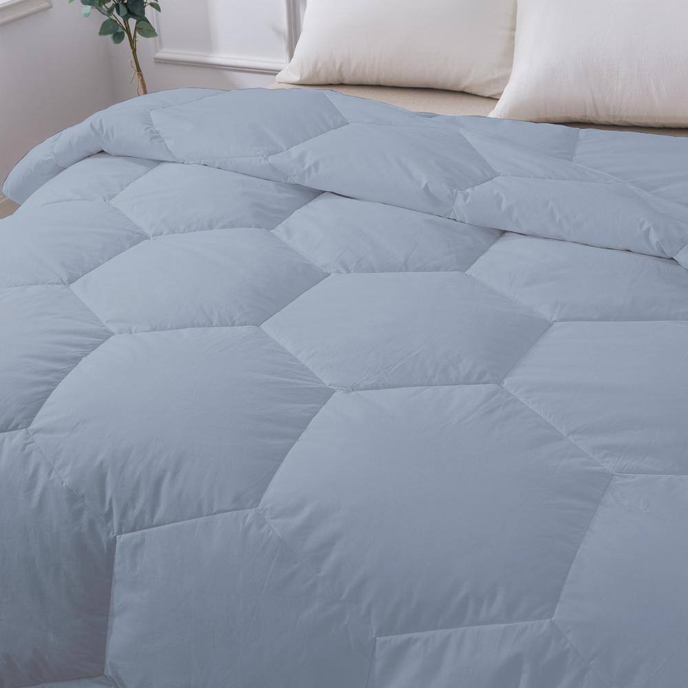 None Honeycomb Stitch Year Round Warmth Light Blue Twin Down Alternative Comforter