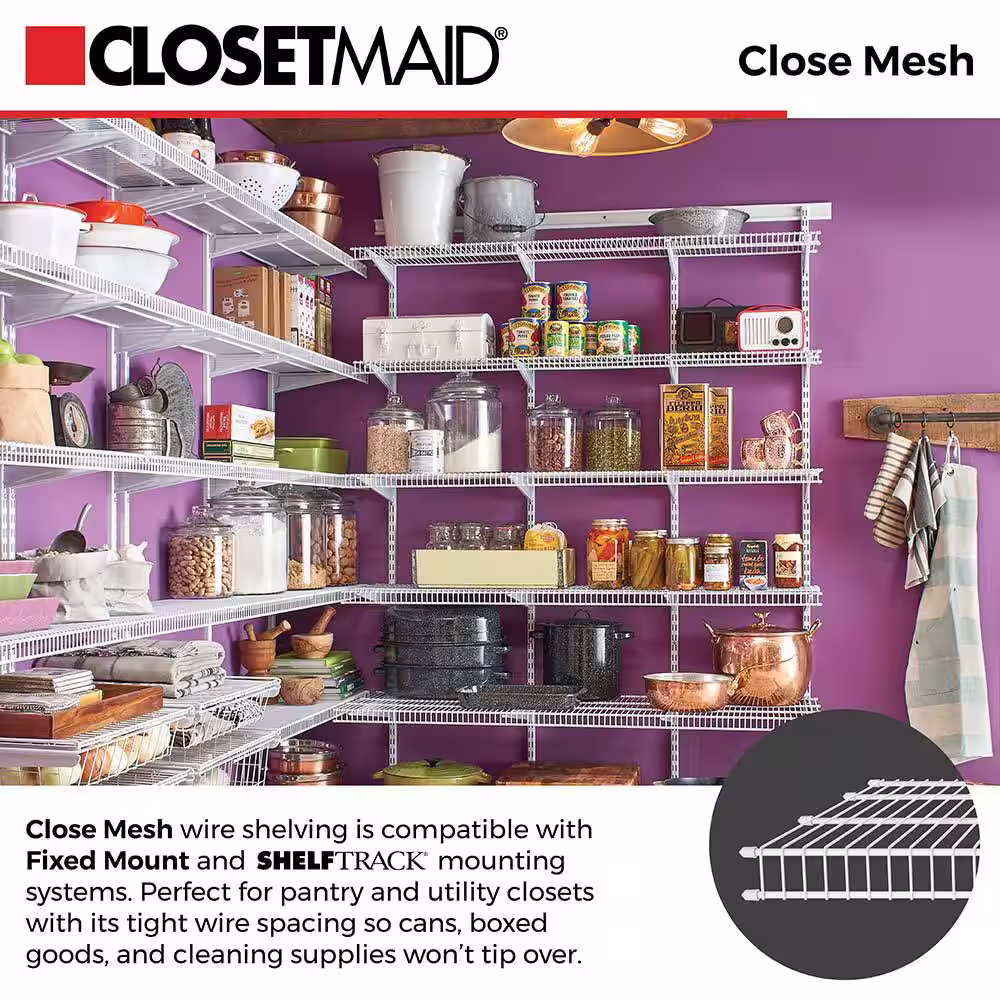 ClosetMaid Fixed Mount All-in-One Hardware Kit for 12 in. D x 96 in. W Wire Shelving