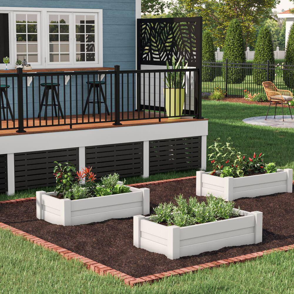 Barrette Outdoor Living 2 ft x 4 ft White Raised Garden Bed
