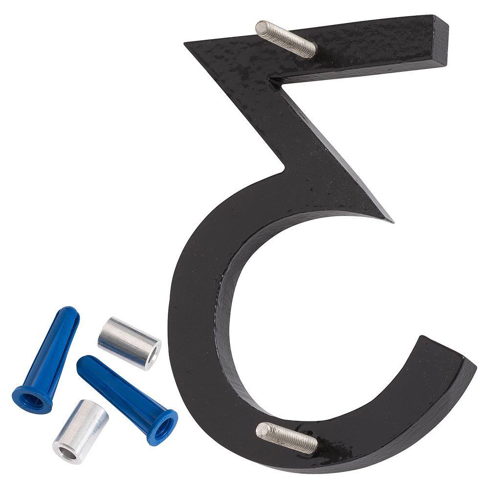Montague Metal Products 16 in. Satin Nickel/Black 2-Tone Aluminum Floating or Flat Modern House Number 3