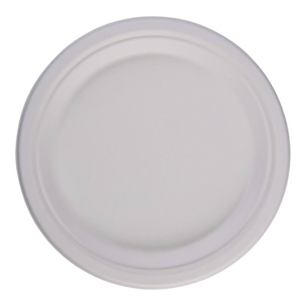 Boardwalk 9 in. White Disposable Fiber Plates, 500/Carton
