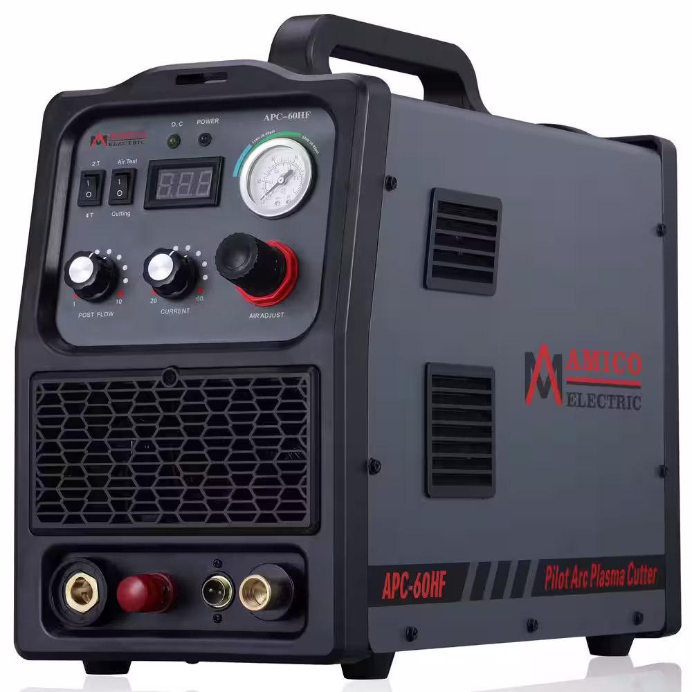 AMÂ AMICO ELECTRIC APC-60HF, 60 Amp Non-touch Pilot Arc Plasma Cutter, 1.0 in. Clean Cut, 80% Duty Cycle 90-Volt to 300-Volt Wide Voltage
