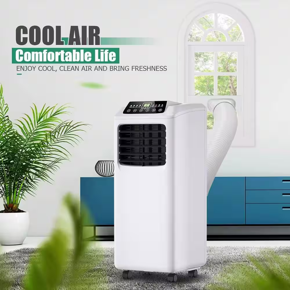 Gymax 8000BTU 3-in-1 Portable Air Conditioner with Dehumidifier and Fan Modes Complete Window Mount Exhaust Kit