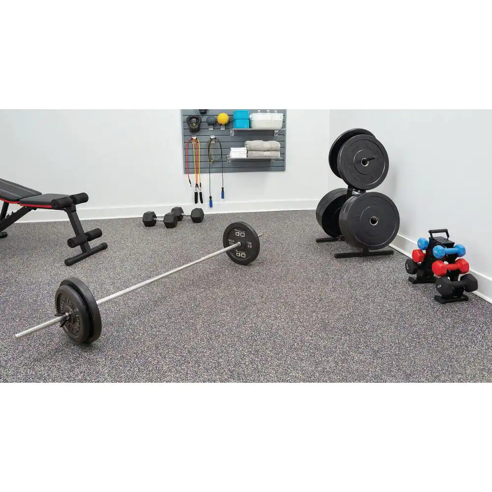 TrafficMaster 18 in. x 18 in. Rubber Gym/Exercise Flooring Tiles with Nike Grind (14.32 sq. ft.) (6-Pack) Colors will Vary