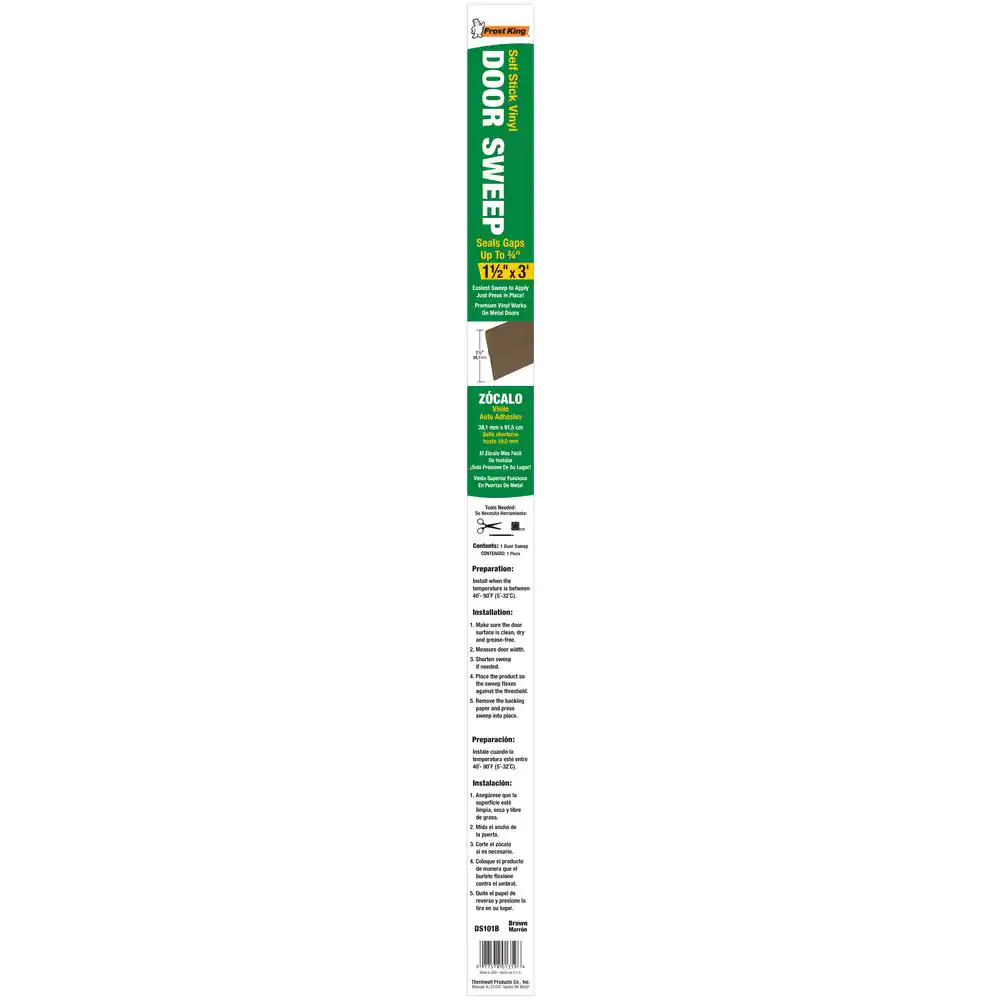 Frost King E/O 1-1/2 in. x 36 in. Brown Self-Stick Door Sweep