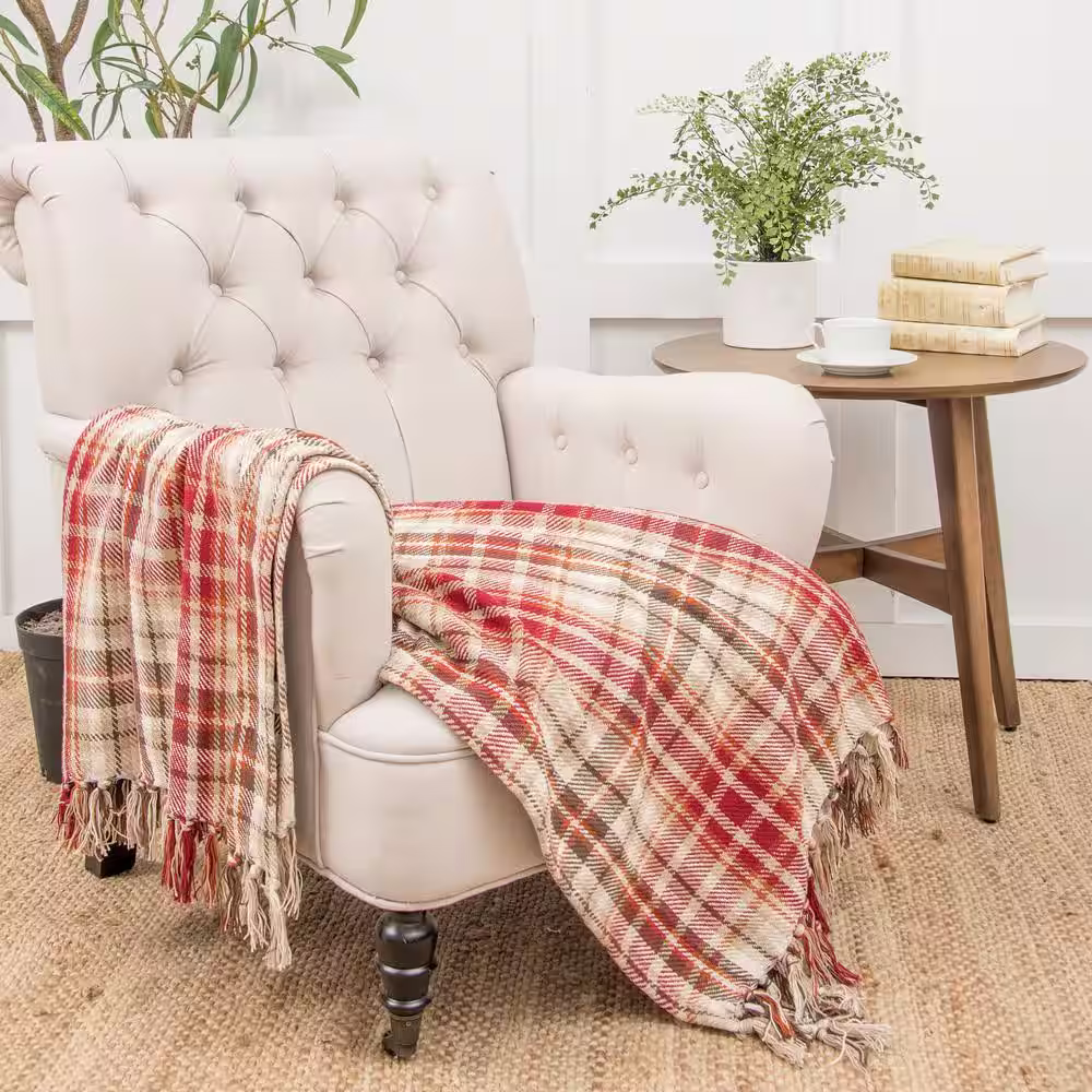 C&F Home Samuel Plaid Brown Cotton Throw Blanket