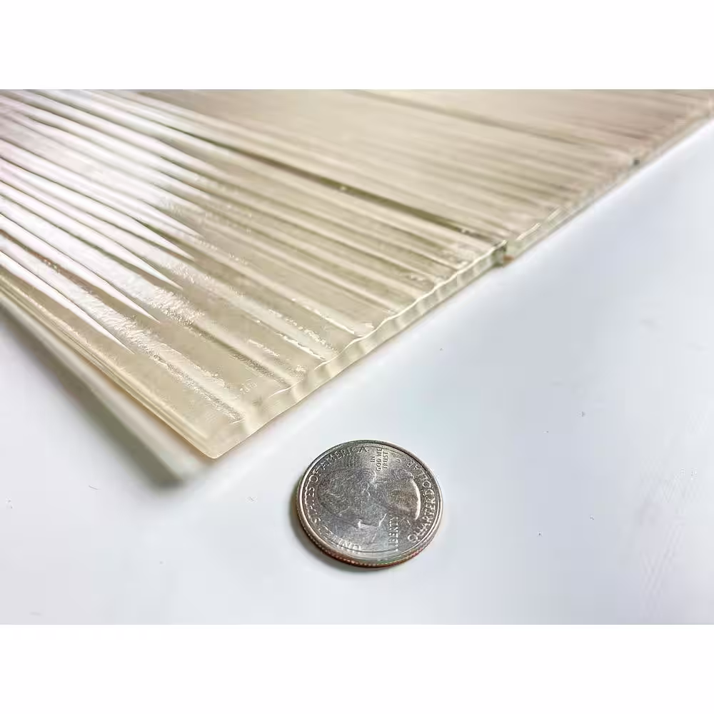 ABOLOS Italian Design Styles Cream Large Format Subway 4 in. x 16 in. x 6 mm Textured Glass Decorative Tile (8 sq. ft./Case)