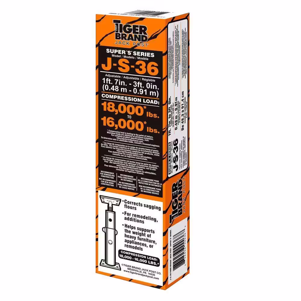 Tiger Brand Super S Series 36 in. Jack Post