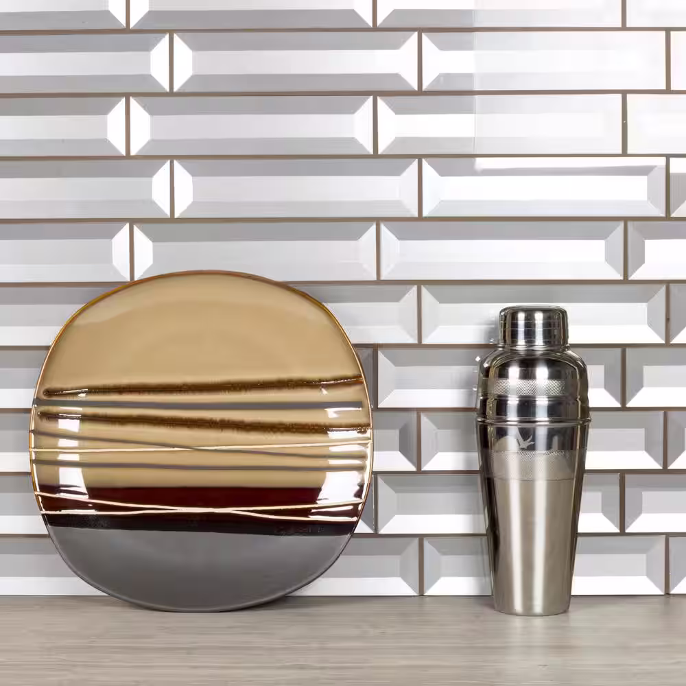 ABOLOS Secret Dimensions Metallic Silver Subway 2 in. x 8 in. Glossy Glass Wall Tile (16 sq. ft./Case)