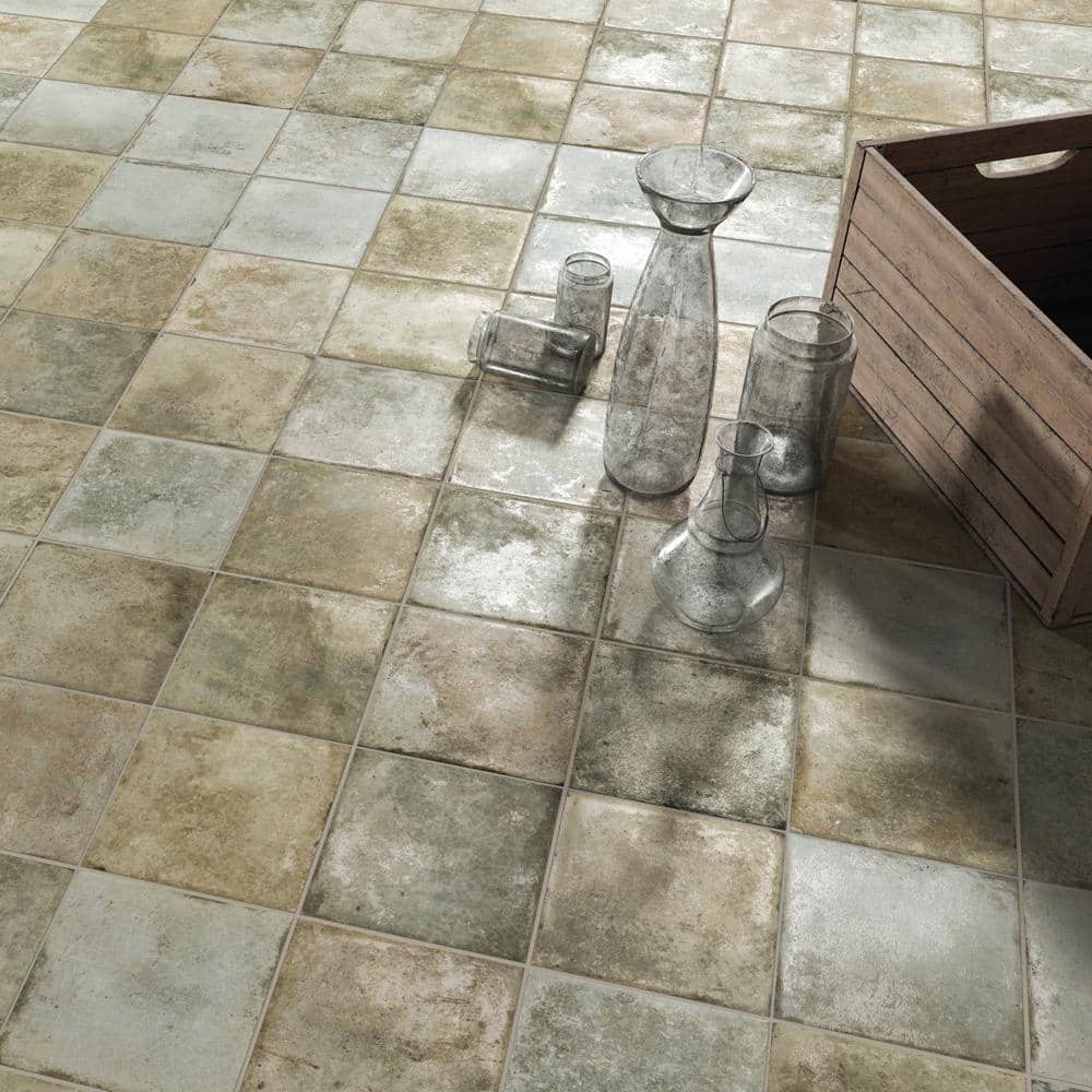 Merola Tile Kings Etna Sage 13-1/8 in. x 13-1/8 in. Ceramic Floor and Wall Tile (12.2 sq. ft./Case)