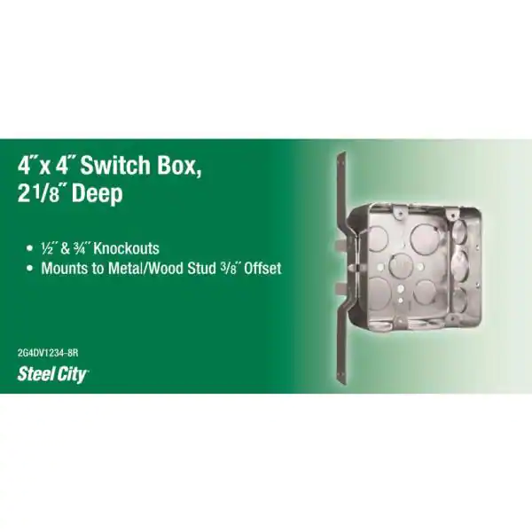 Steel City 4 in. 30.3 cu. in. Square 2 Device Handy Box