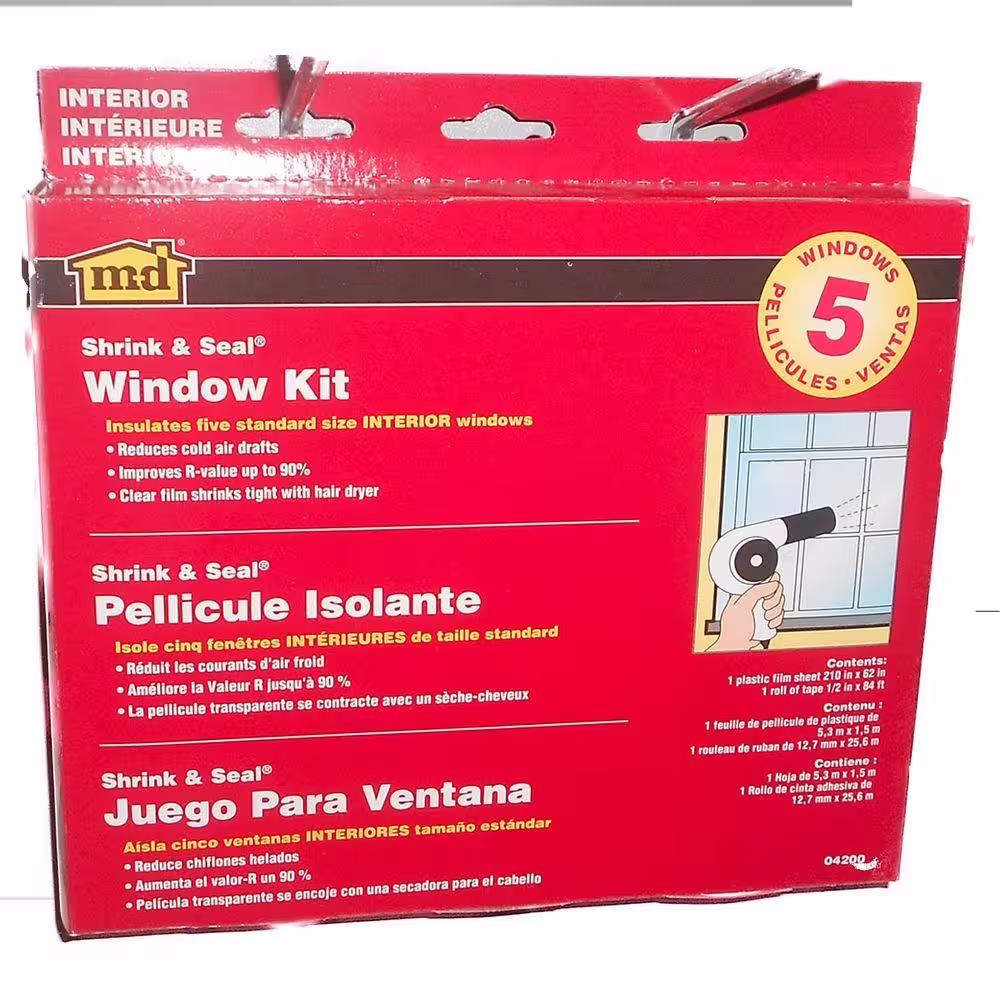 M-D Building Products 62 in. x 210 in. Shrink and Seal Weatherstrip Window Kit