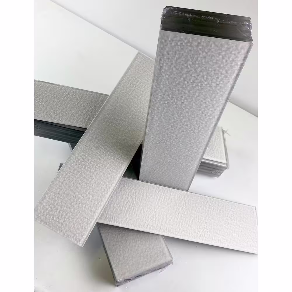 ABOLOS Italian Design Styles White Large Format Subway 4 in. x 16 in. x 6 mm. Textured Glass Decorative Tile (8 sq. ft./Case)