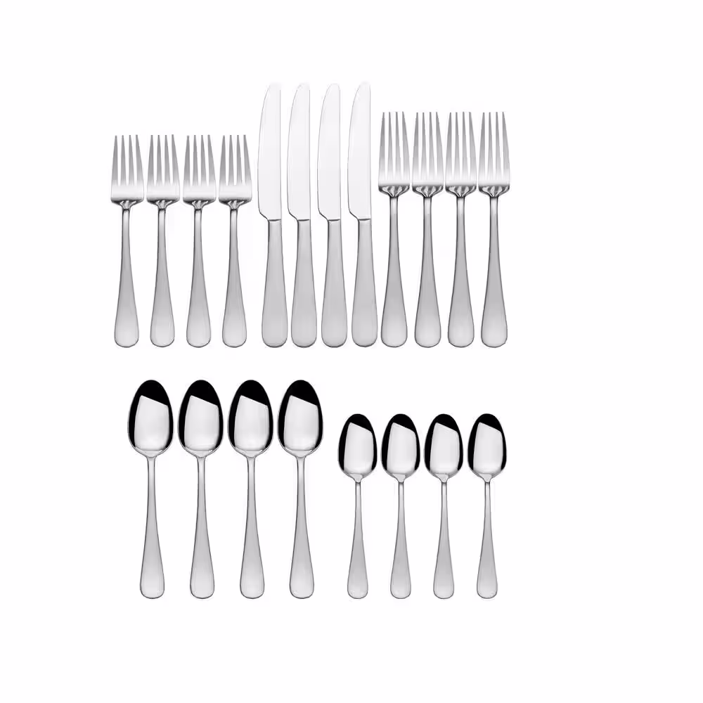 Gourmet Basics by Mikasa Satin Symmetry 20-pc Flatware Set, service for 4, stainless steel 18/0