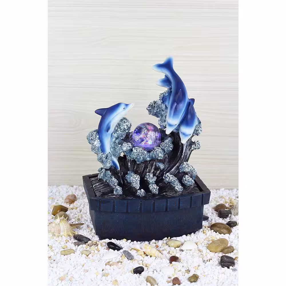 ORE International 11.5 in. Dolphin Table Fountain
