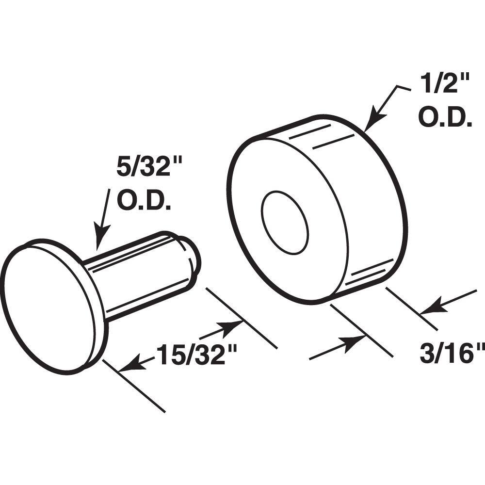 Prime-Line 1/2 in. Flat Steel Sliding Window Roller, with Axle Pins, Keller Windows (4-pack)