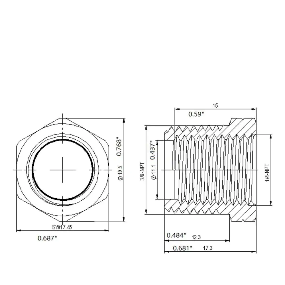 Everbilt 3/8 in. MIP x 1/4 in. FIP Brass Bushing Fitting