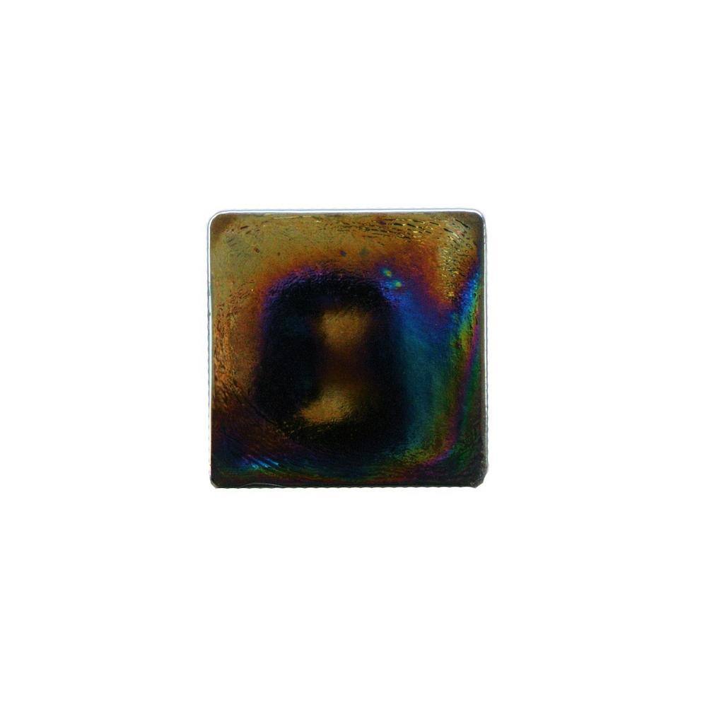 ABOLOS Atmosphere Iridescent Black Square Mosaic 2 in. x 2 in. Recycled Glass Decorative Pool Floor Tile (1 sq. ft./Pack)