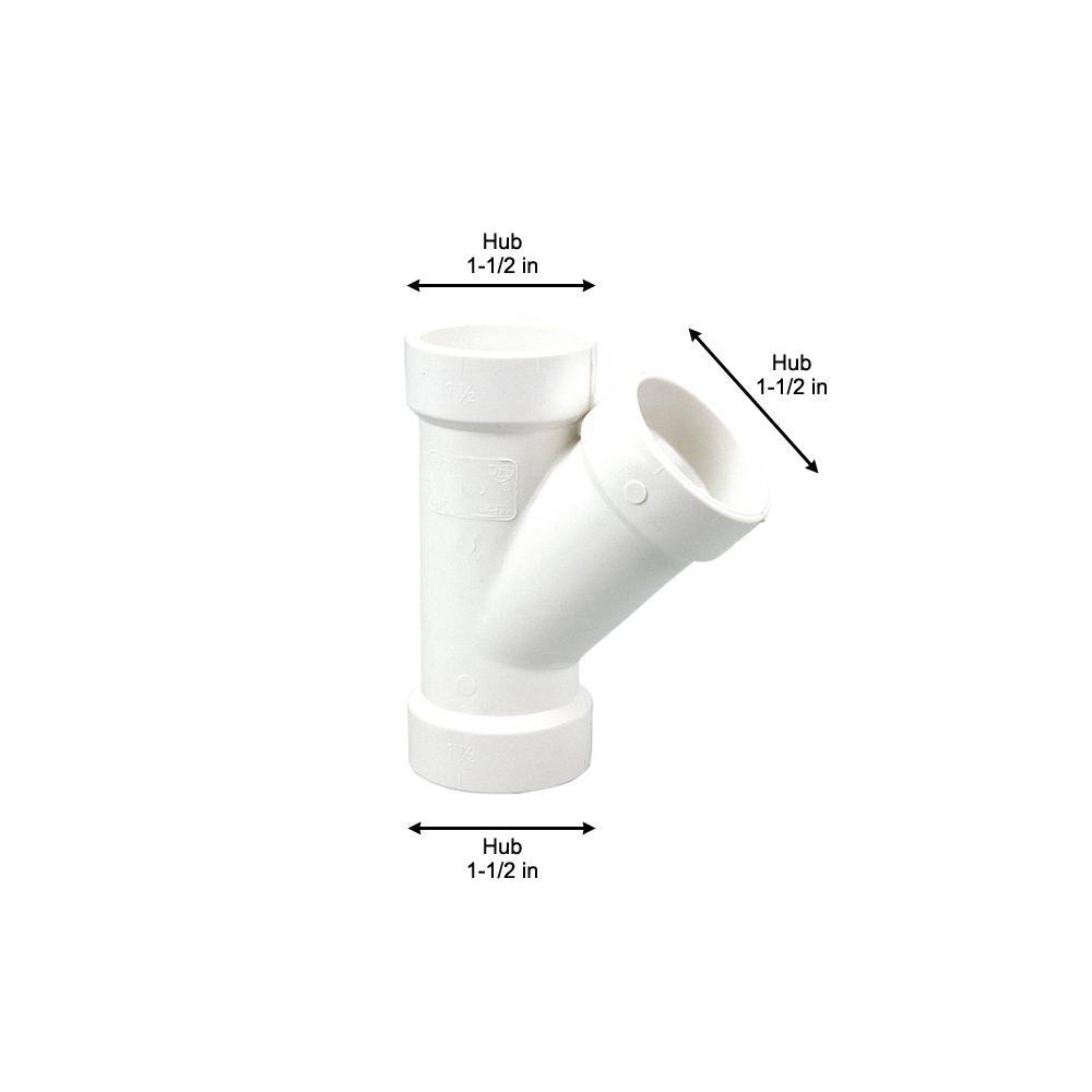 NIBCO 1-1/2 in. PVC DWV 45-Degree All Hub Wye