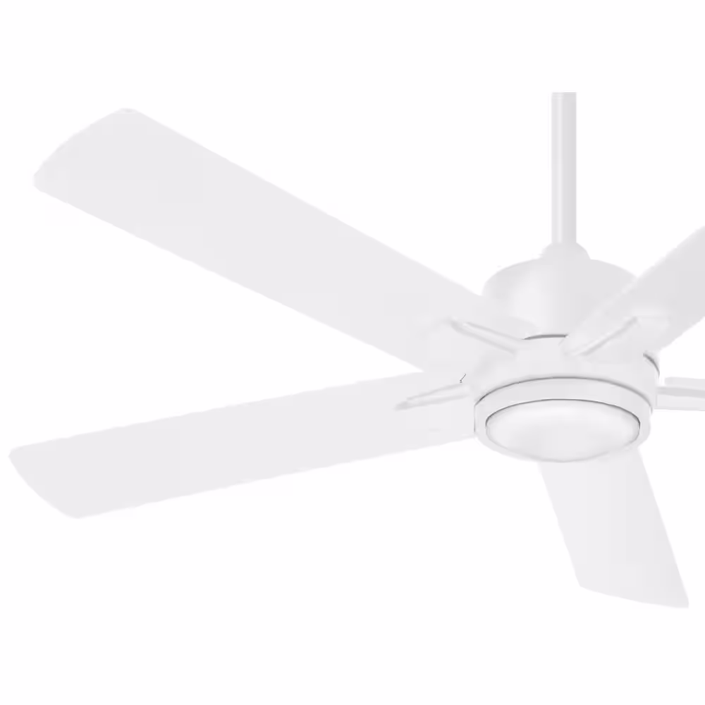 MINKA-AIRE Stout 54 in. LED Indoor Flat White Ceiling Fan with Light and Remote Control