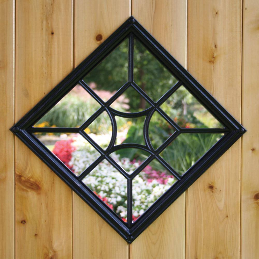 NUVO IRON 15 in. x 15 in. Square Diamond Black Cast Aluminum Fence and Gate Insert (12-Pack)
