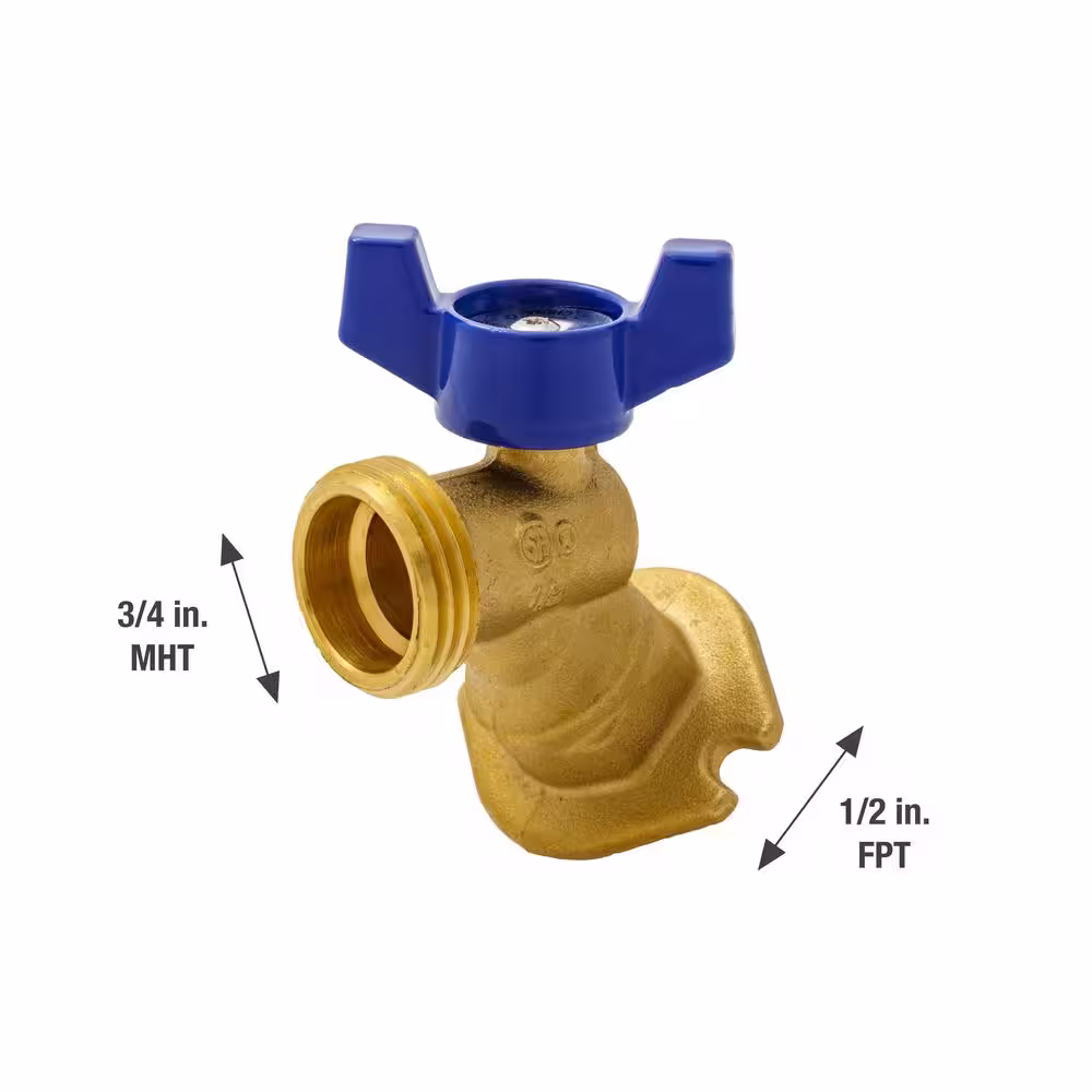 Everbilt 1/2 in. Brass FIP x MHT Quarter-Turn Sillcock Valve with Flange