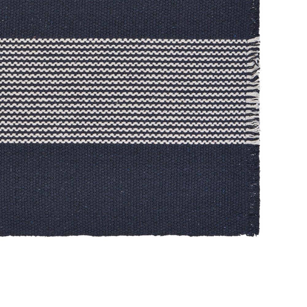 LR Home Bold 19 in. x 13 in. Navy / White Striped Cotton Placemats (Set of 4)