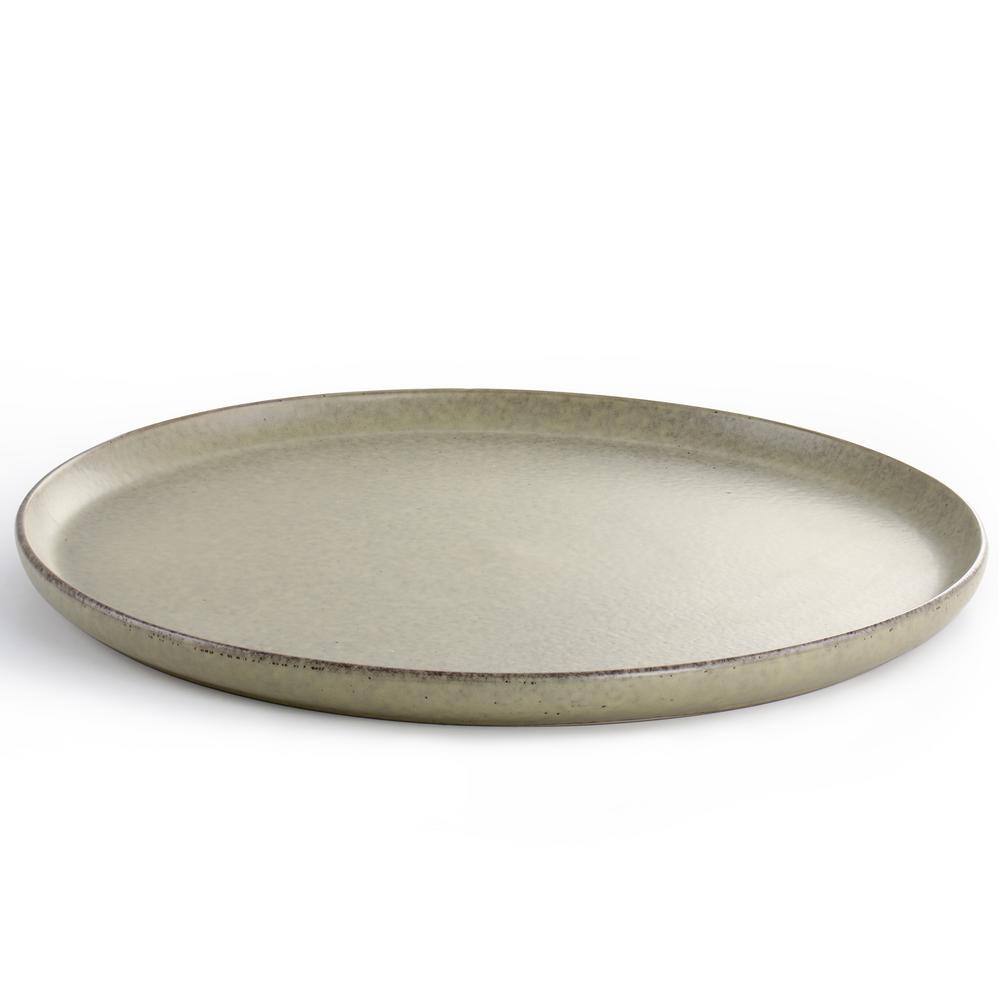 None Modern Coupe 6-Pcs 10.5 in. Round Stoneware Dinner Plate Set in Toast