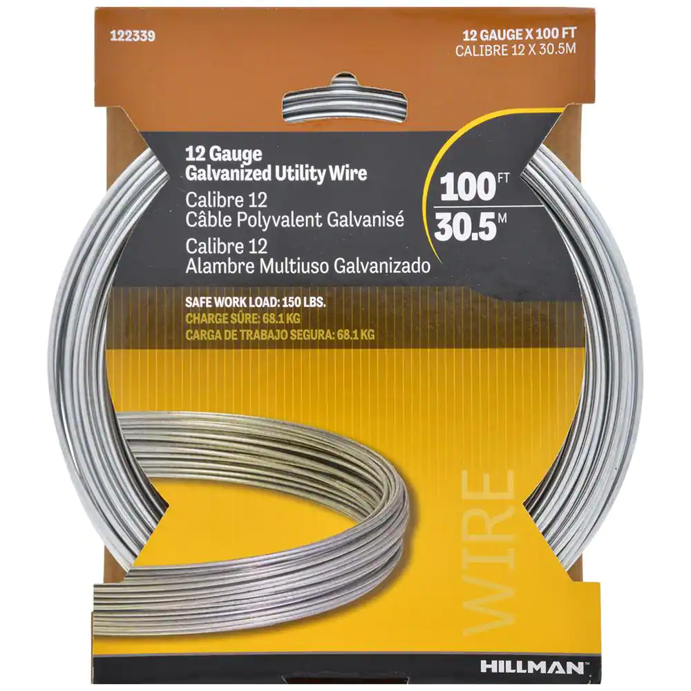 Hillman 100 ft. 150 lb. 12-Gauge Galvanized Wire