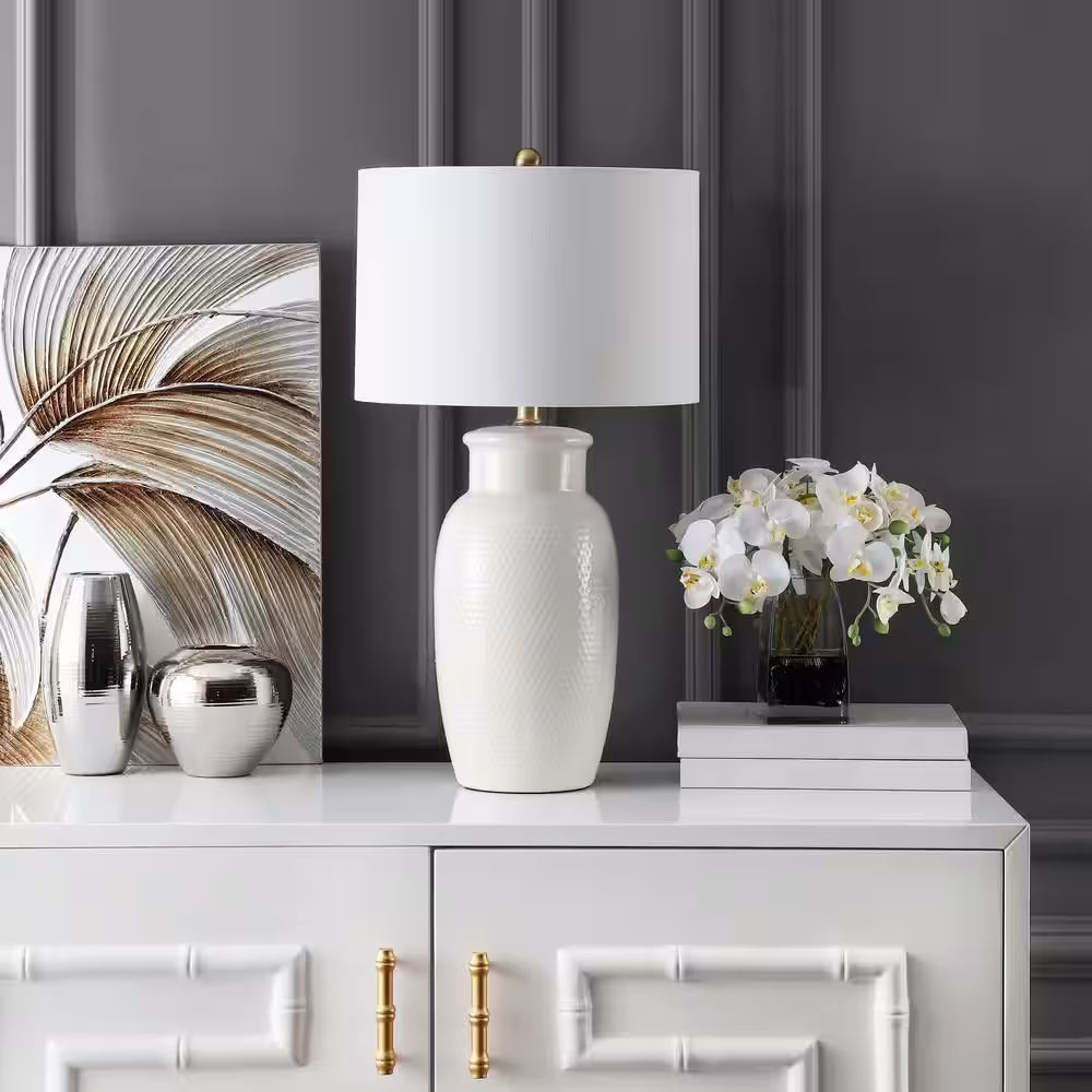 SAFAVIEH Norsi 27.5 in. Ivory Table Lamp