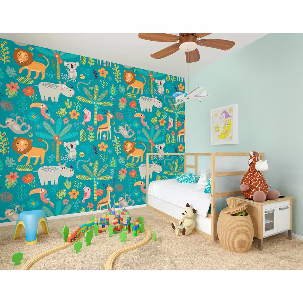 OhPopsi Jungle Animals Wall Mural