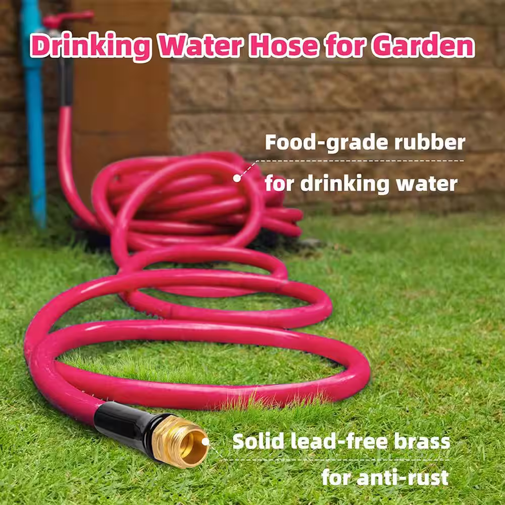 None 5/8 in. x 3 ft. Garden Hose, Heavy-Duty Durable Anti Kink Flexible Garden Water Hose
