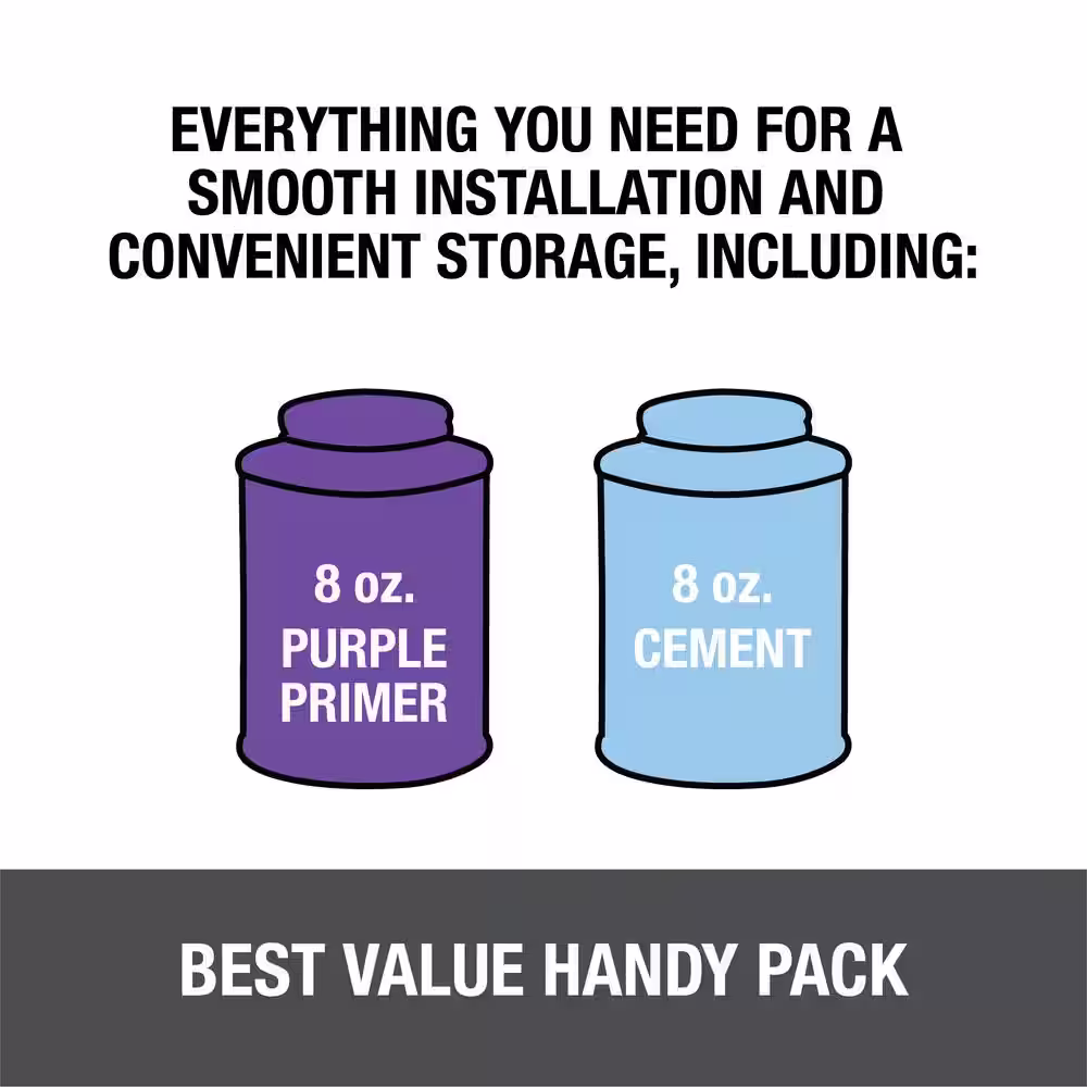 Oatey 8 oz. Purple CPVC and PVC Primer and Rain-R-Shine Medium Blue PVC Cement Combo Pack