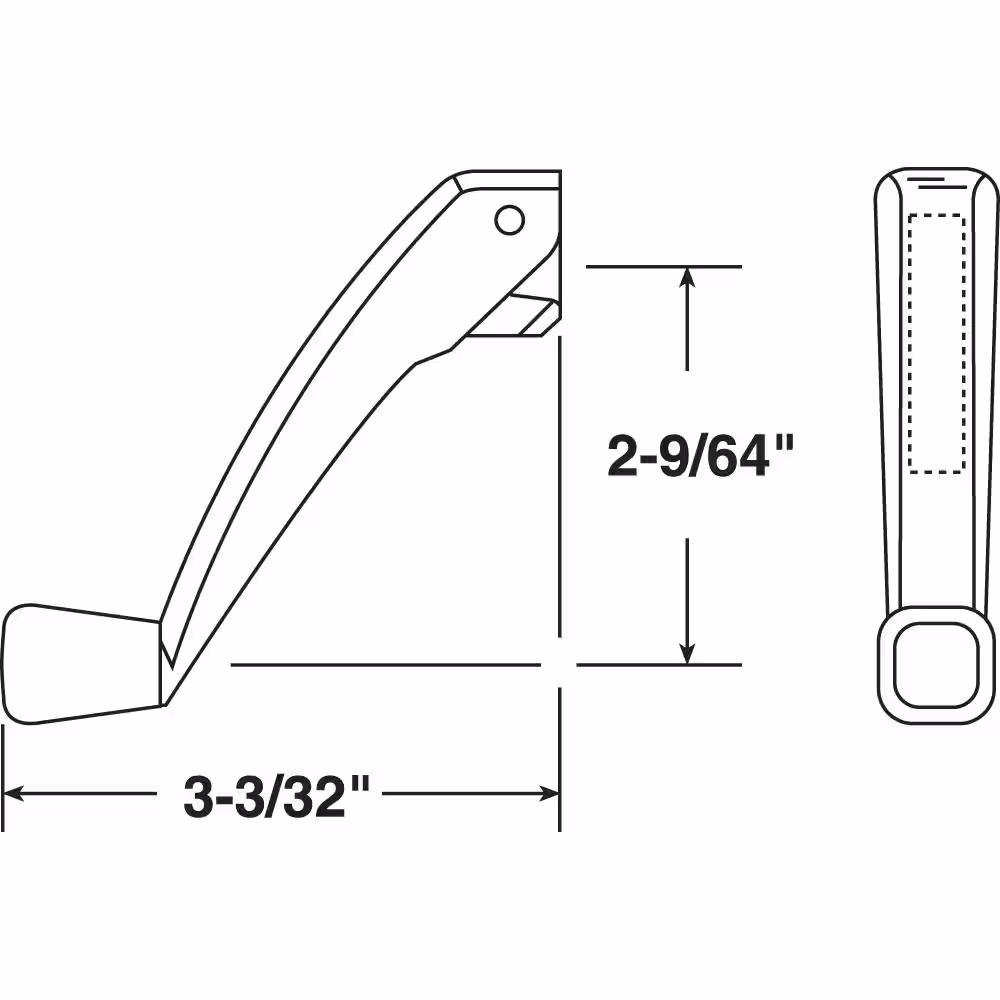 Prime-Line Window Operator Folding Crank Handle, 11/32 in. Bore, White Enamel Finish, Low-Profile