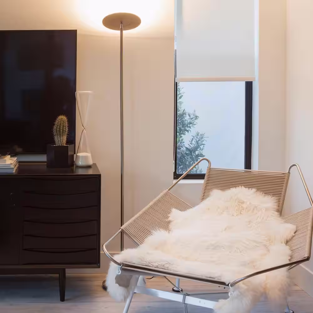Brightech Sky 63 in. Brass Torchiere LED Floor Lamp