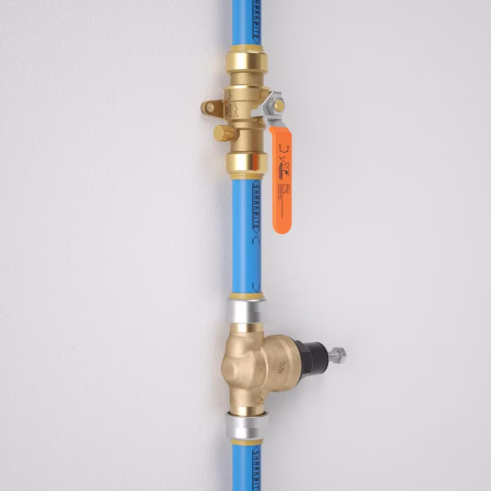 SharkBite 3/4 in. Brass Push-to-Connect Drop Ear Ball Valve with Drain